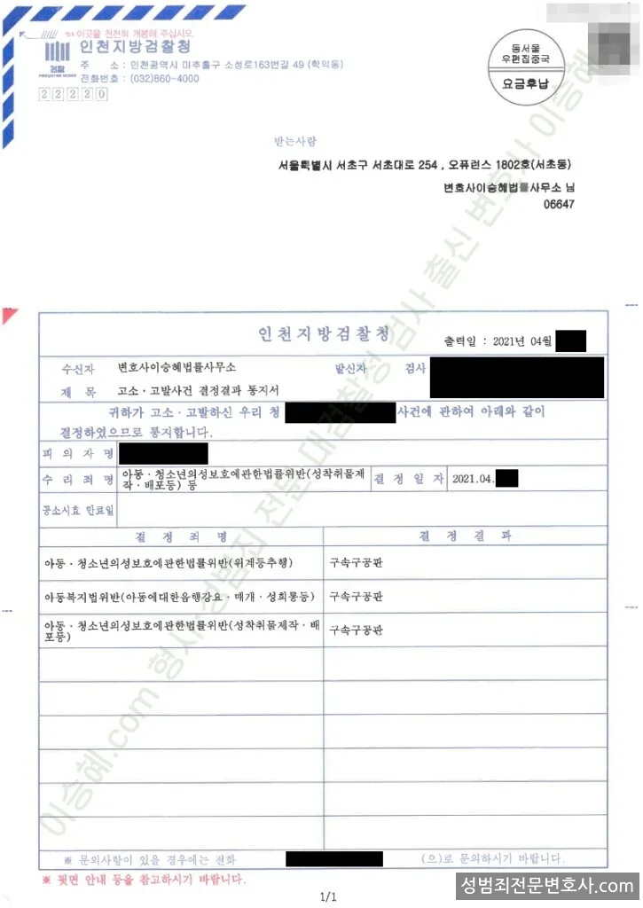 피해자대리(성공) 처분문서
