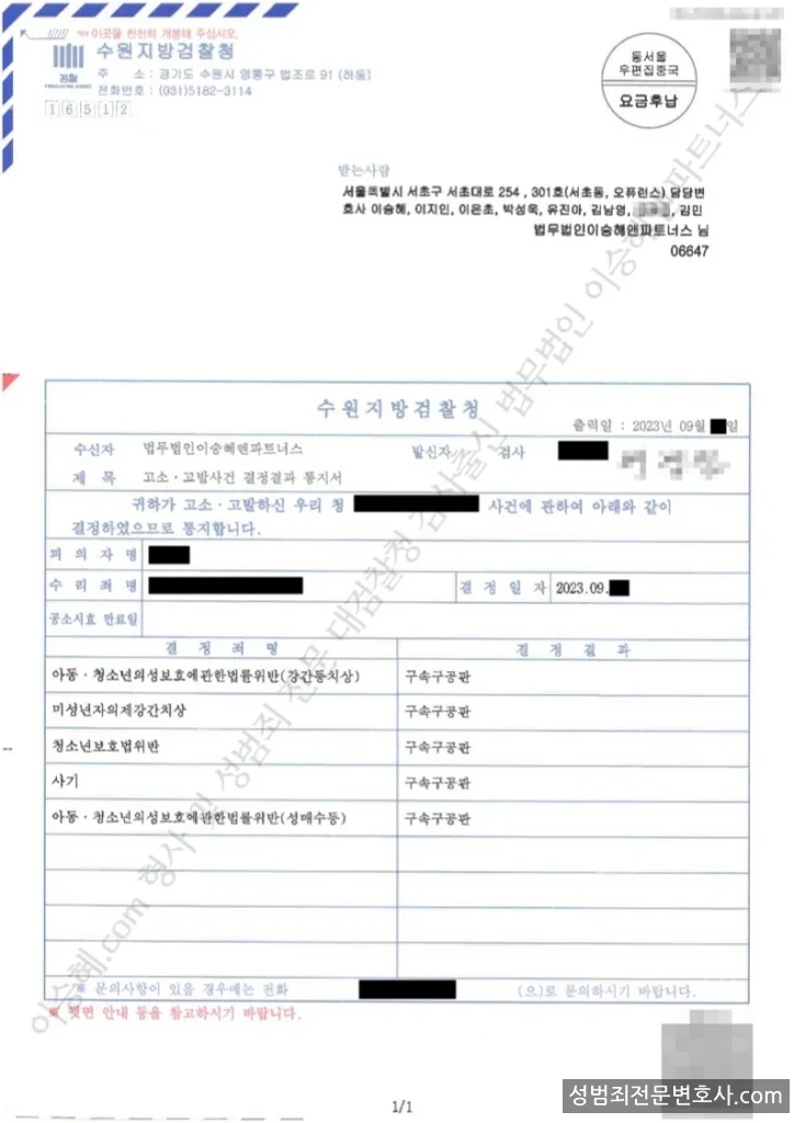 피해자대리(성공) 처분문서