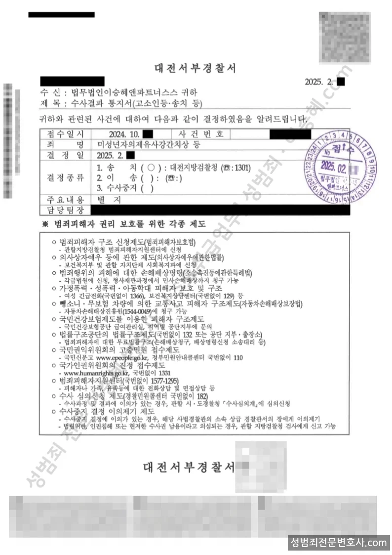 피해자대리(성공) 처분문서