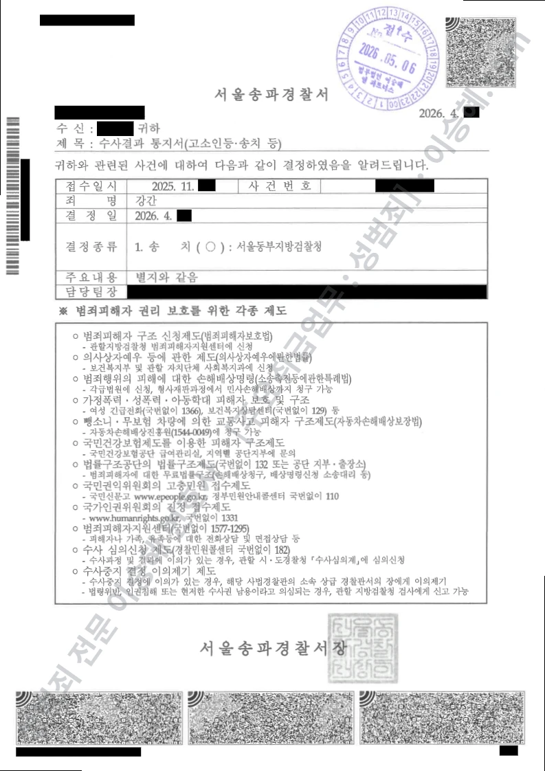 피해자대리(성공) 처분문서